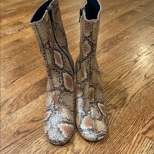 Free People Snakeskin Heeled Boots
